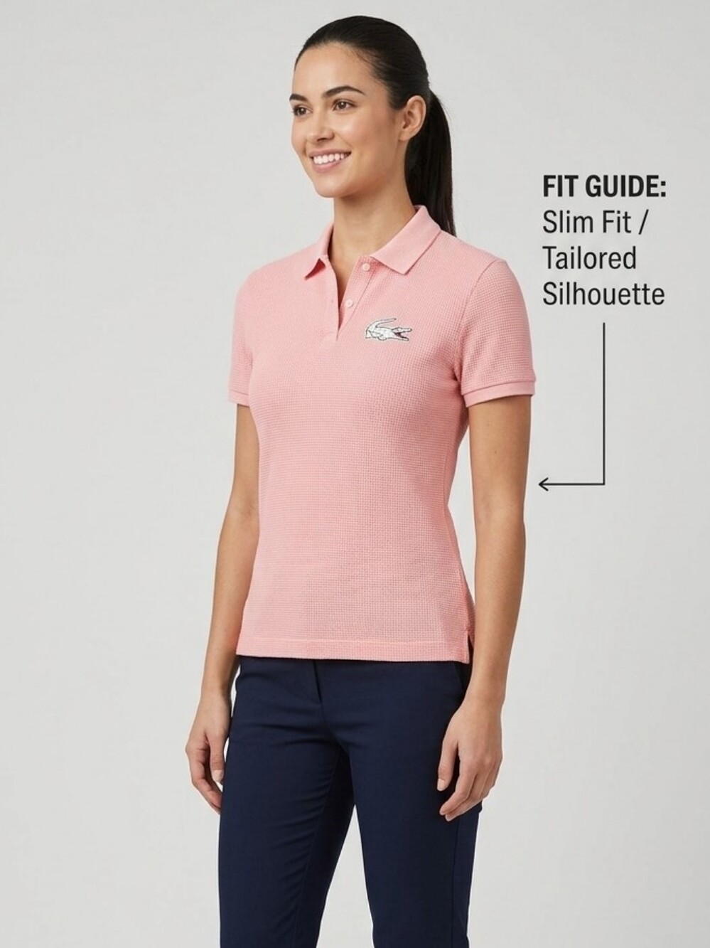 🐊Lacoste Women's Pale Pink Short Sleeve Polo Shirt Designer Golf Coller Top